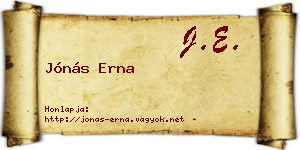 Jónás Erna névjegykártya