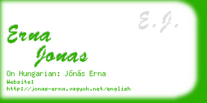 erna jonas business card