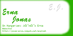 erna jonas business card